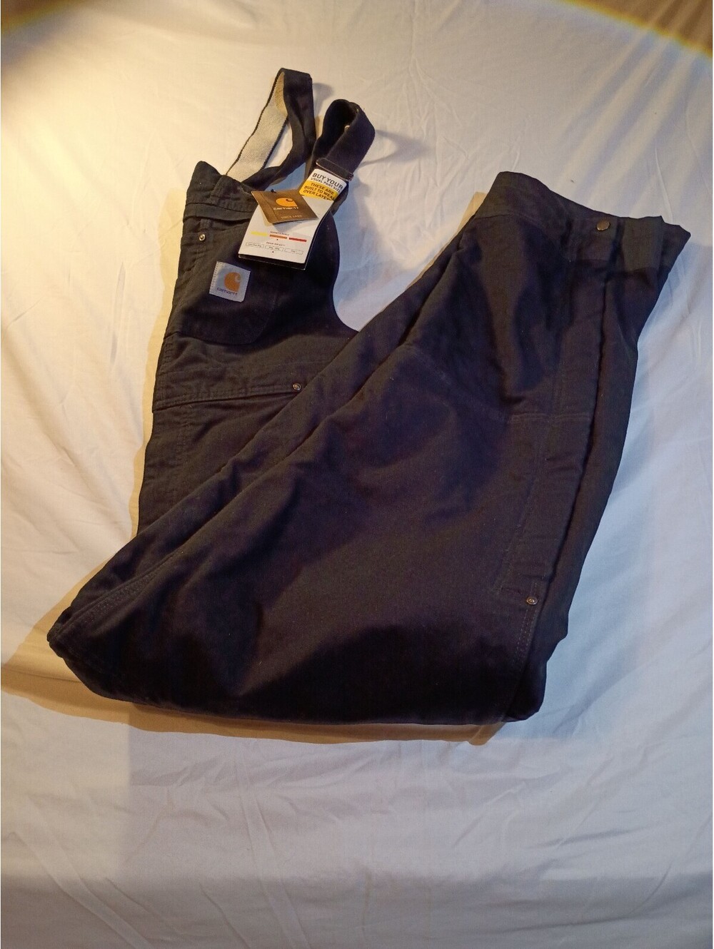 Carhartt Men's Black Quilted Lined Overalls Size M Regular